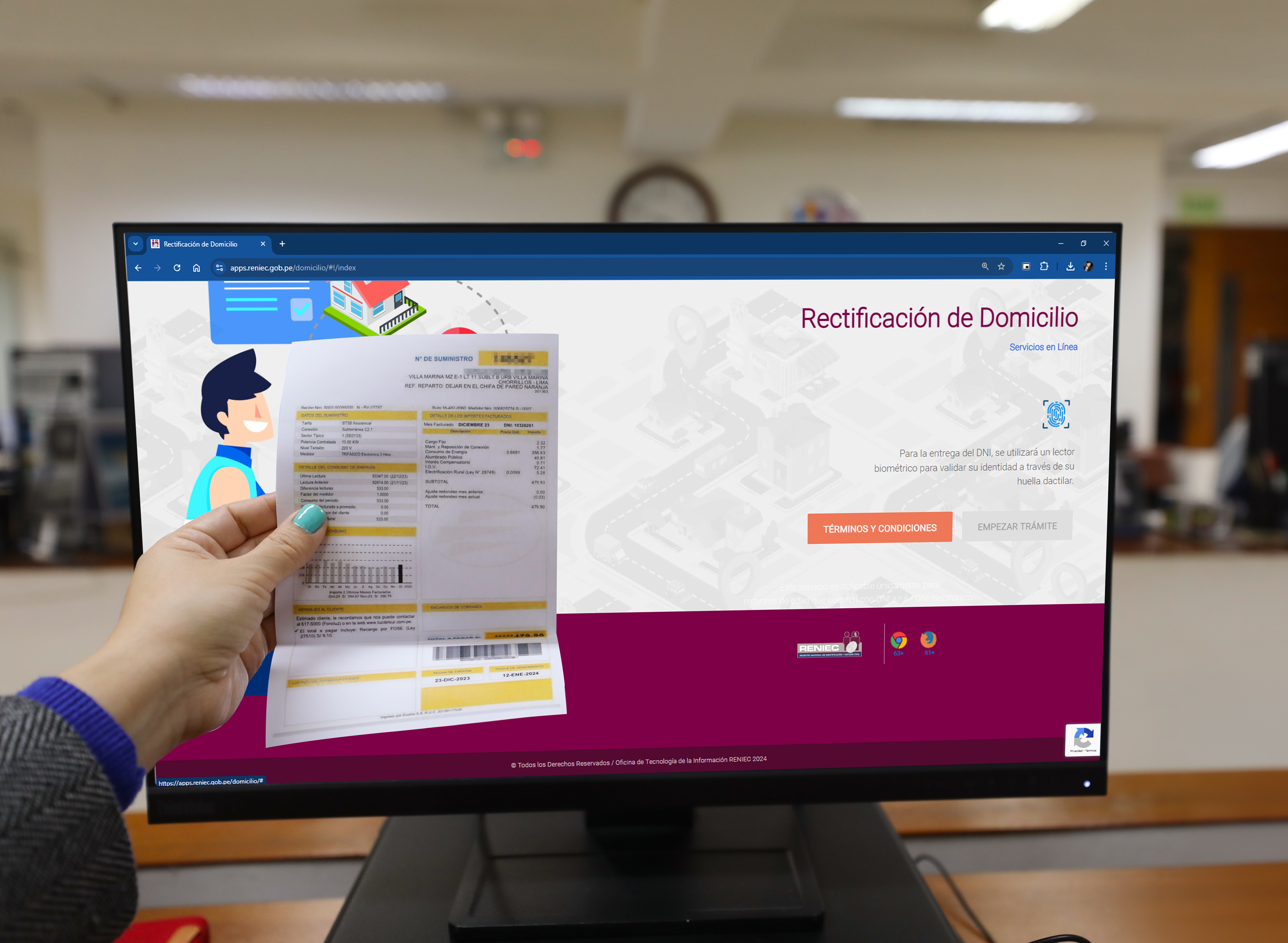 Rectificación de domicilio vía web