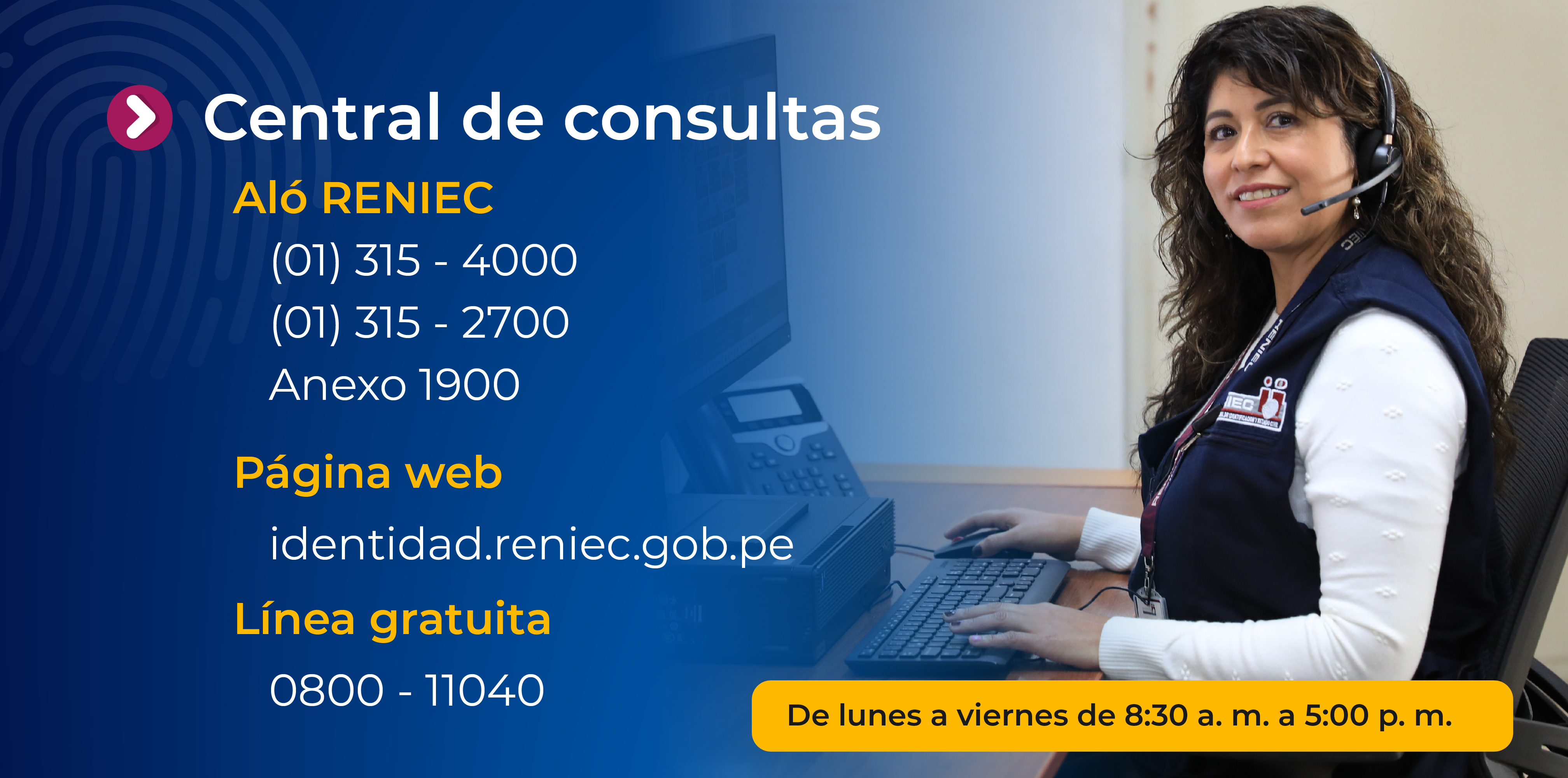 Canales de atención del Reniec