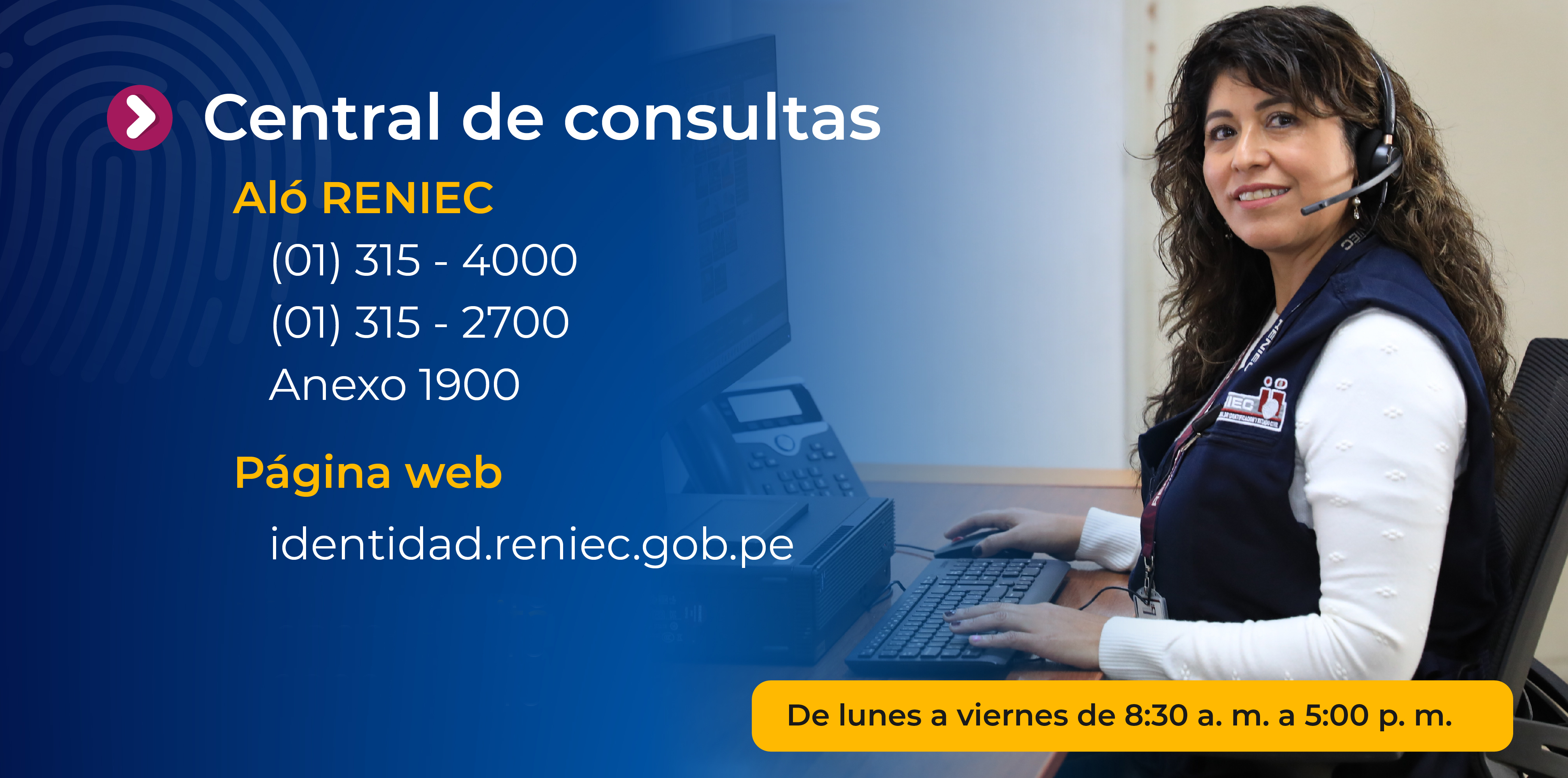 Canales de atención del Reniec