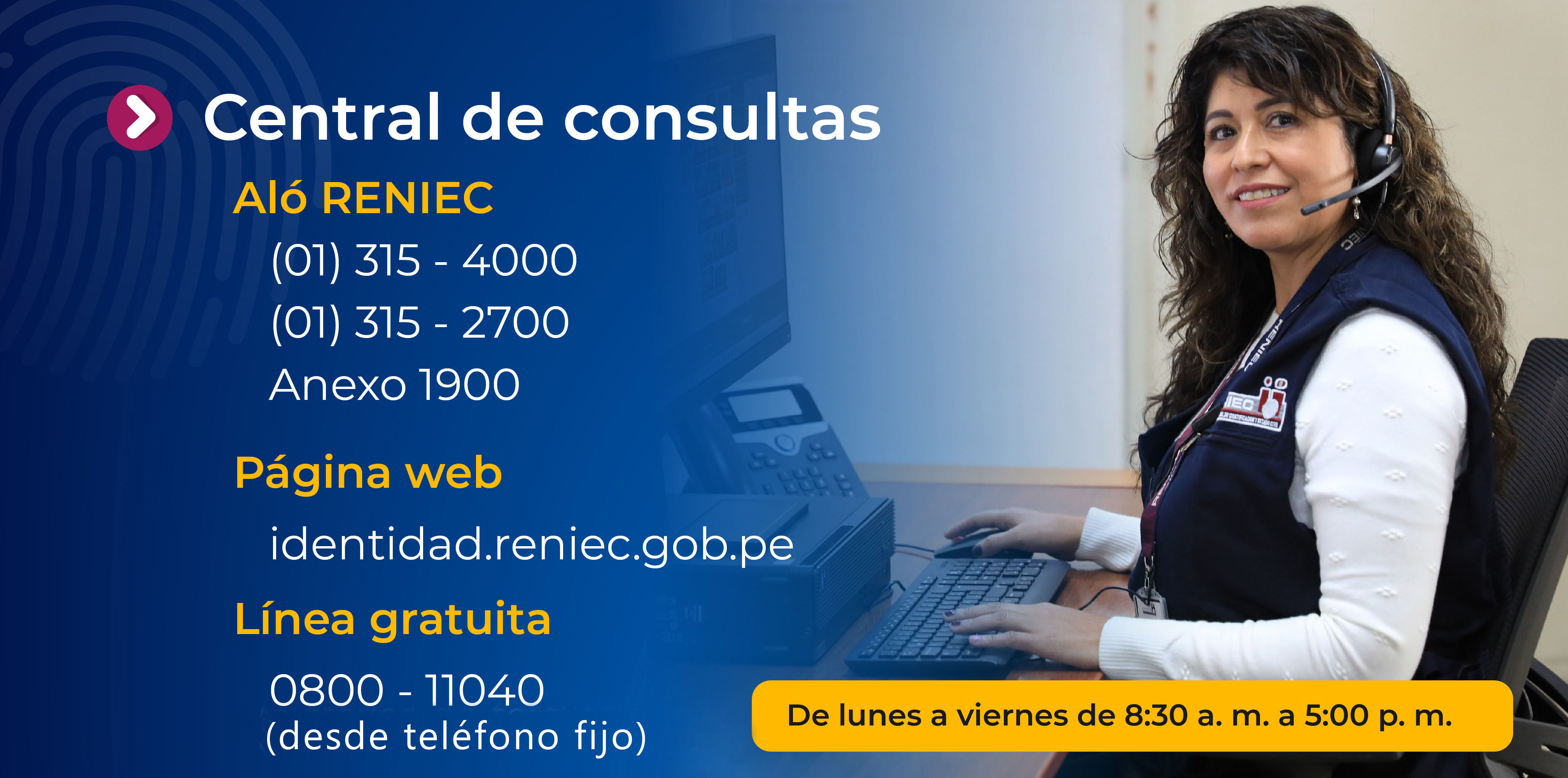 Canales de atención del Reniec