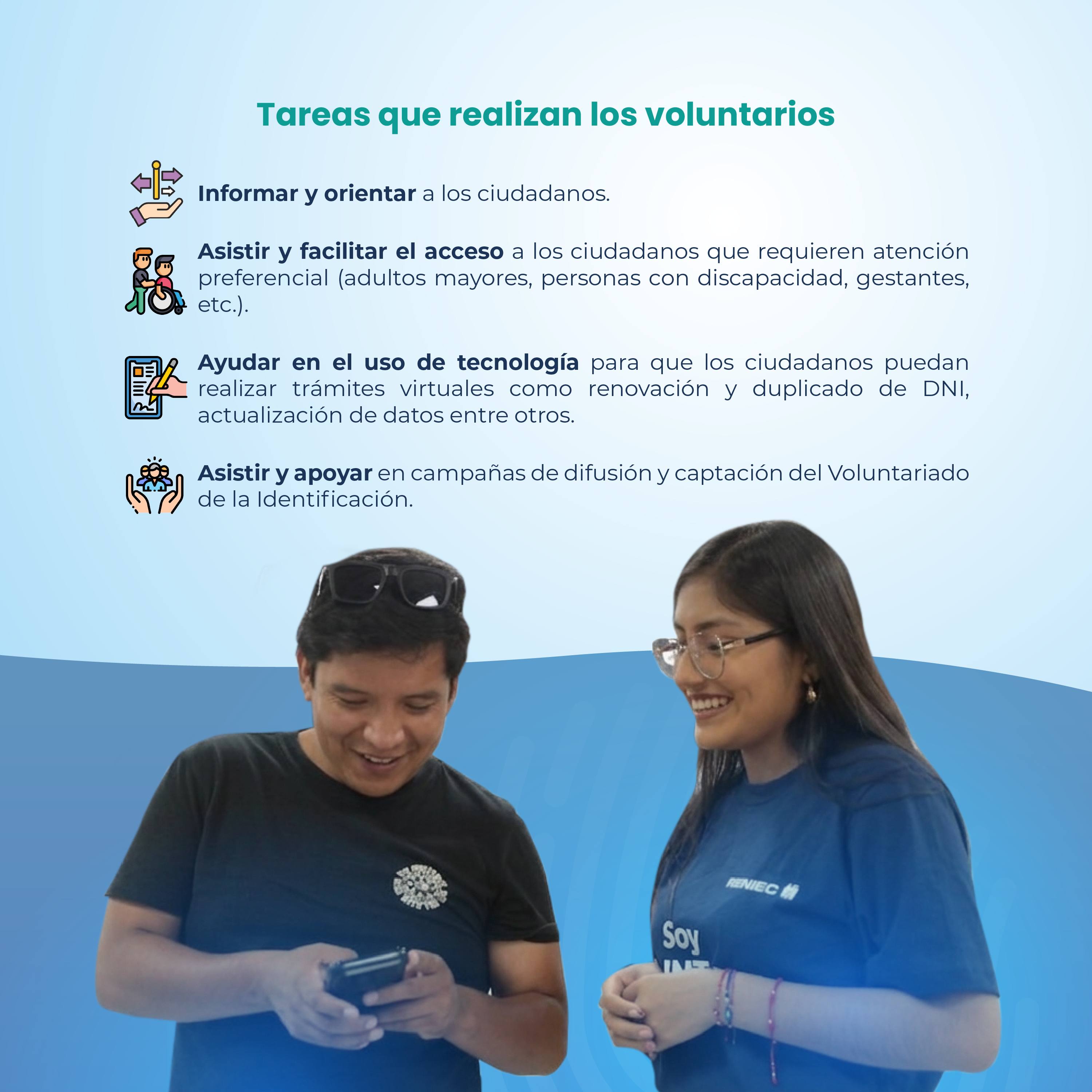 Tareas de voluntarios